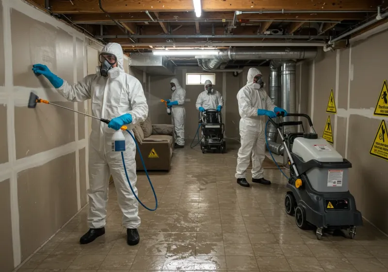 Basement Moisture Removal and Structural Drying process in Honokaa, HI